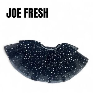 034 Star Foil Print Black Tulle Skirt